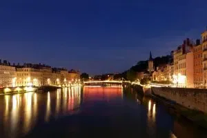 lyon, saint georges, saone, dawn, night, calmed down, reflections, lights, architecture, bridge, lyon, lyon, lyon, lyon, lyon
